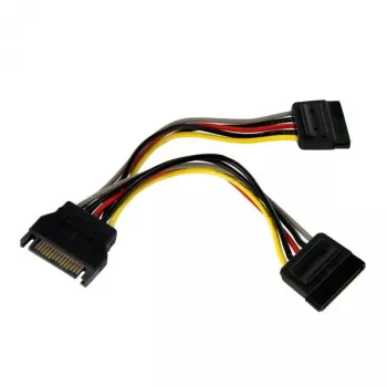 StarTech.com 6 collu SATA strāvas Y sadalītāja kabelis - tēviņš/mātīte, SATA 15-pin, 2 x SATA 15-pin, 0.15 m