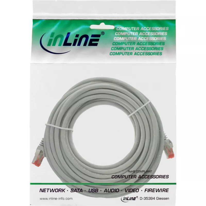 InLine Patch Kabelis S/FTP PiMF Cat.6 250MHz PVC varš pelēks 5m
