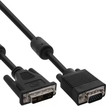 InLine DVI-A kabelis 12+5 tēviņš / 15-pin HD VGA tēviņš 5m