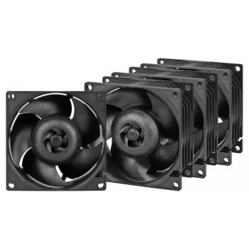 Ventilators ARCTIC S8038-10K 80 mm 102 cfm, divu lodīšu gultņi, melns