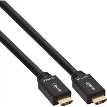 InLine High Speed HDMI kabelis ar Ethernet, aktīvs, M/M, melns, zeltīti kontakti, 40m