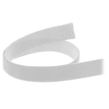 Kabeļu saites Velcro lente InLine 10 m × 16 mm balta — atkārtoti lietojama āķa un cilpas kabeļu siksna