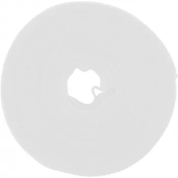 Kabeļu saites Velcro lente InLine 10 m × 16 mm balta — atkārtoti lietojama āķa un cilpas kabeļu siksna