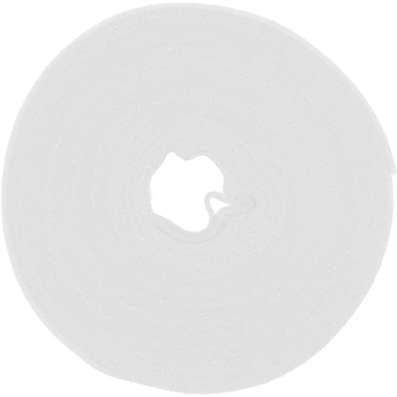 Kabeļu saites Velcro lente InLine 10 m × 16 mm balta — atkārtoti lietojama āķa un cilpas kabeļu siksna