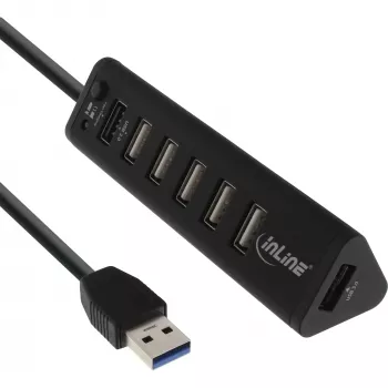USB Hubs InLine Smart Hub 7 Port USB 3.0 & 2.0 ar ātrās uzlādes portu
