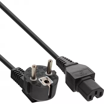 InLine B-16810D strāvas kabelis Melns 2 m C15 savienotājs Kontaktdakša F tips