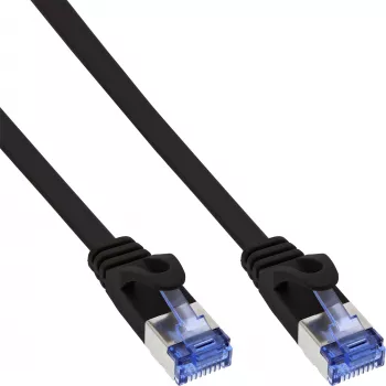 InLine Flat Patch Cable U/FTP Cat.6A melns 1,5m
