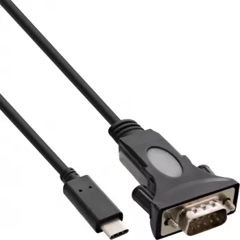 InLine USB-C uz seriālo adaptera kabelis, USB-C vīrišķais / DB9 vīrišķais, 1,8 m