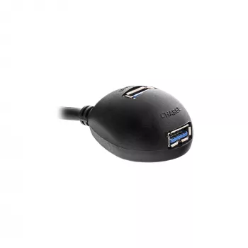 InLine USB 3.2 Gen.1 pagarinātājkabelis USB A vīriešu / A sieviešu + barošana, ar statīvu, melns, 1m