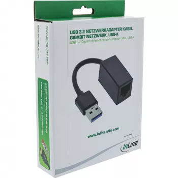 InLine USB 3.2 Gigabit Ethernet tīkla adaptera kabelis, USB-A (33380F)