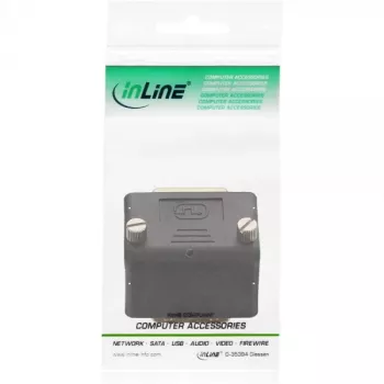 InLine DVI-I adapteris 90° leņķī digitālais + analogais 24+5 tēviņš / mātīte melns