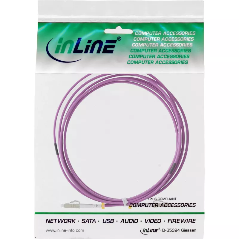 InLine Fiber Optical Duplex Cable LC/LC 50/125µm OM4 0.5m
