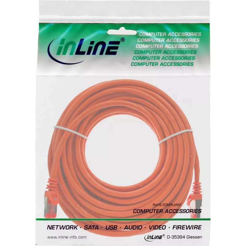 InLine Patch Kabelis S/FTP PiMF Cat.6 250MHz PVC varš oranžs 10m