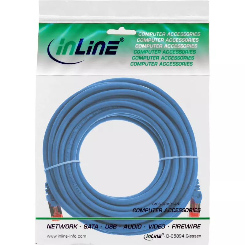 InLine Patch Kabelis S/FTP PiMF Cat.6 250MHz PVC varš zils 10m