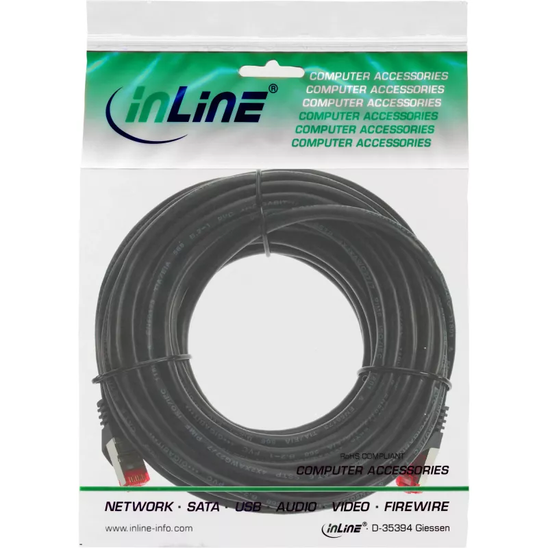 InLine Patch kabelis S/FTP PiMF Cat.6 250MHz PVC varš melns 30m