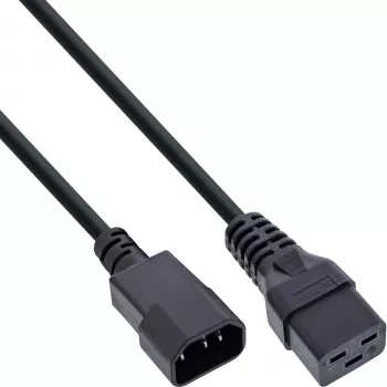 InLine strāvas adaptera kabelis, IEC-60320 C14–C19, 3x1,5mm², 10A, 0,5m