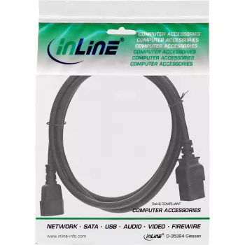 InLine strāvas adaptera kabelis, IEC-60320 C14–C19, 3x1,5mm², 10A, 0,5m