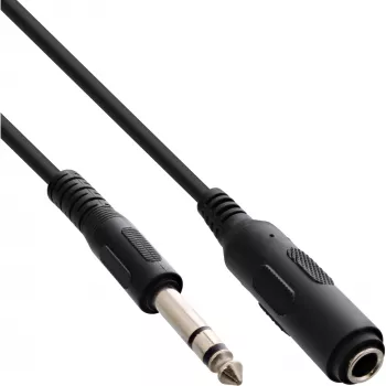 Jack pagarinājums 6.3mm stereo vīriešu/sieviešu 5m InLine 99935A