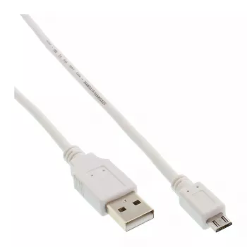 InLine Micro USB 2.0 kabelis USB Type A vīriešu / Micro-B vīriešu, balts, 0,5 m