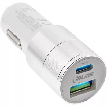 InLine USB auto lādētājs Quick Charge 3.0, balts