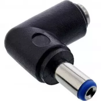 InLine DC Adapter 5.5x2.1mm taisnleņķa vīrišķais/sieviešais savienotājs melns