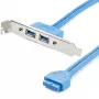 StarTech.com USB 3.0 A sieviešu slotu plate 2 porti, IDC, 0.5 m, zils/nerūsējošais tērauds