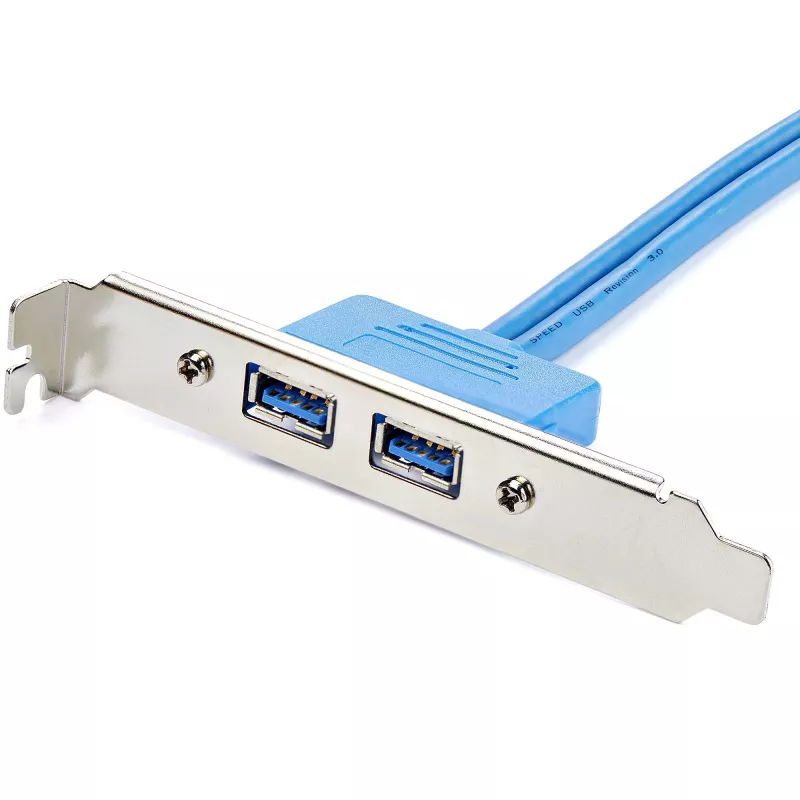 StarTech.com USB 3.0 A sieviešu slotu plate 2 porti, IDC, 0.5 m, zils/nerūsējošais tērauds