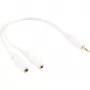 InLine Stereo Y kabelis 3.5mm stereo vīrietis uz diviem 3.5mm stereo sieviete balts/zelta, 0.1m