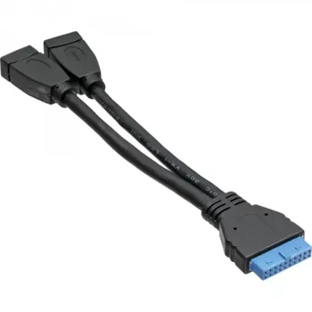 InLine USB 3.0 adaptera kabelis iekšējais 2x USB Type-A sievišķā / mātesplates savienotājs