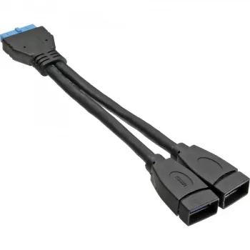 InLine USB 3.0 adaptera kabelis iekšējais 2x USB Type-A sievišķā / mātesplates savienotājs