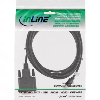 InLine Mini DisplayPort vīriešu uz DVI-D 24+1 vīriešu kabelis, melns/zelta, 1.5m