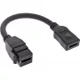 InLine HDMI Keystone adaptera kabelis 4K/60Hz, HDMI A sievišķais/sievišķais, melns, 0.2m