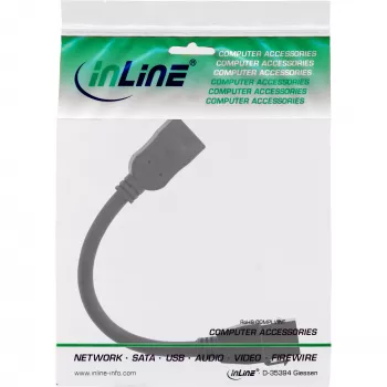 InLine HDMI Keystone adaptera kabelis 4K/60Hz, HDMI A sievišķais/sievišķais, melns, 0.2m