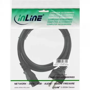 InLine strāvas kabelis, CEE 7/7 taisns / 3-pin IEC C13 vīrišķais, melns, 1.8m
