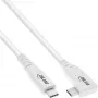 InLine USB4 kabelis, USB-C, vienā pusē leņķveida, PD 240W, 8K60Hz, TPE, balts, 2m