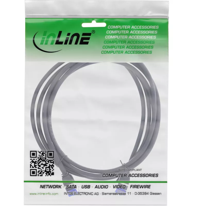 InLine Plānais līdzvads, Cat.6A, S/FTP, TPE (LSZH) elastīgs, PoE, melns, 3m