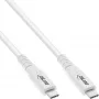 InLine USB4 kabelis, USB-C vīriešu/vīriešu, PD 240W, 8K60Hz, TPE, balts, 0.5m