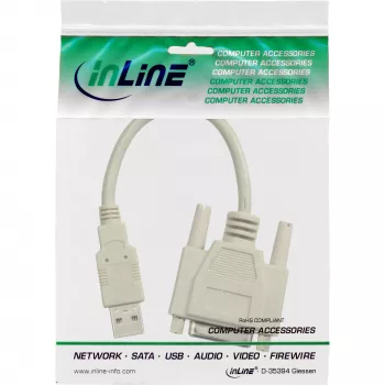 USB adaptera kabelis USB Type-A vīrietis uz DB15 sieviete InLine 33101