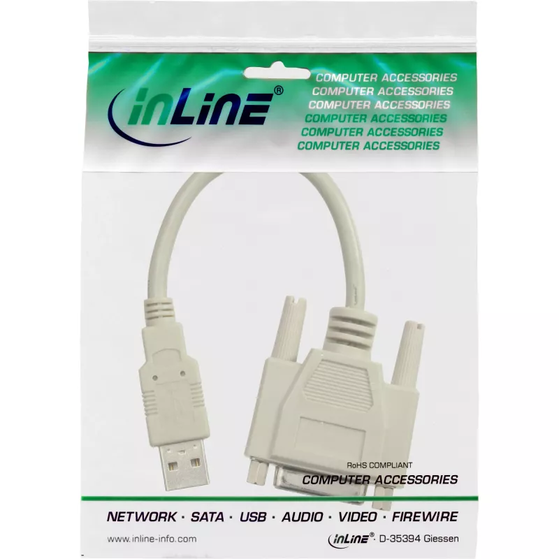 USB adaptera kabelis USB Type-A vīrietis uz DB15 sieviete InLine 33101