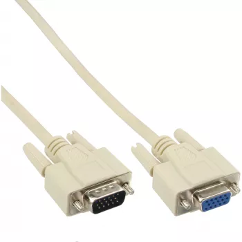 InLine VGA kabelis 15 HD vīrietis / sieviete bēšs 5m