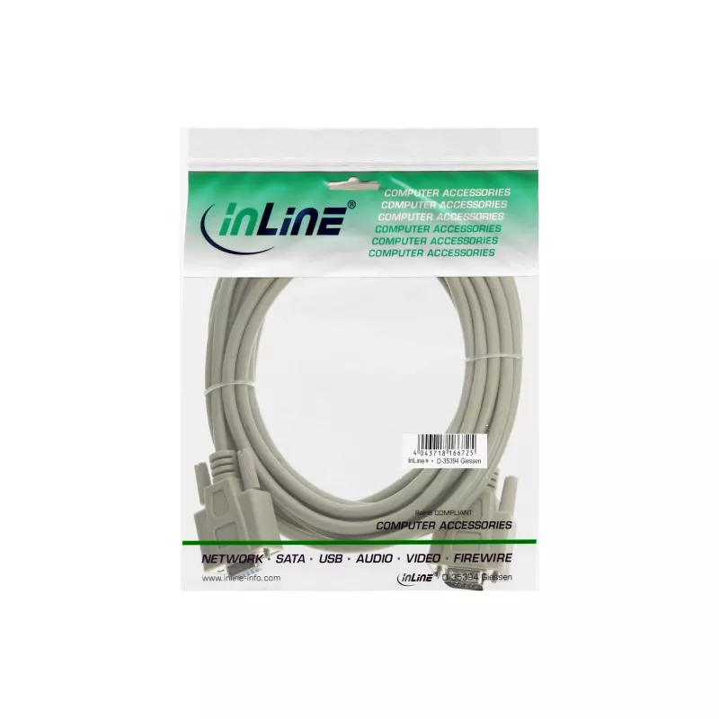 InLine VGA kabelis 15 HD vīrietis / sieviete bēšs 5m