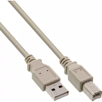 USB 2.0 kabelis A tipa vīriešu / B tipa vīriešu bēšs 10m InLine 34550H