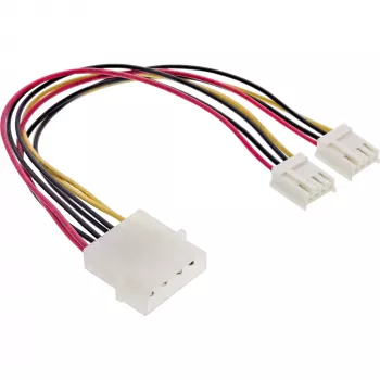 InLine iekšējais Y-veida strāvas kabelis 1x 5.25 collu Molex / 2x 3.5 collu Floppy 0.20 m