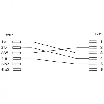 InLine TAE-F Vācijas adapteris TAE-F vīrišķais / RJ11 sievišķais