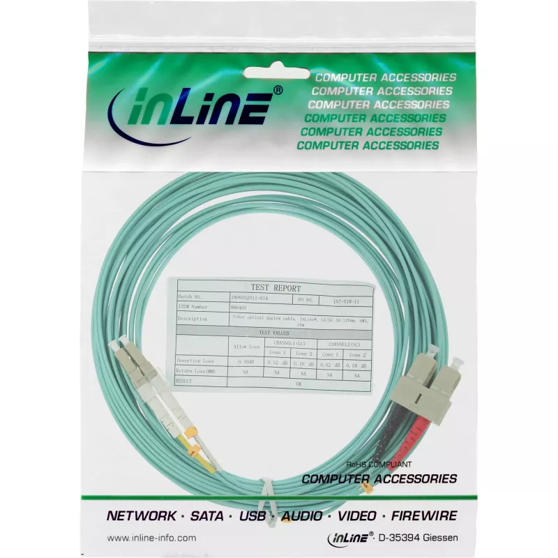 InLine Fiber Optical Duplex kabelis LC/SC 50/125µm OM3 35m