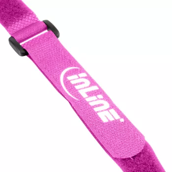 InLine® Cable Strips ar lipīgo lenti 20 x 200 mm, 10 gab., rozā