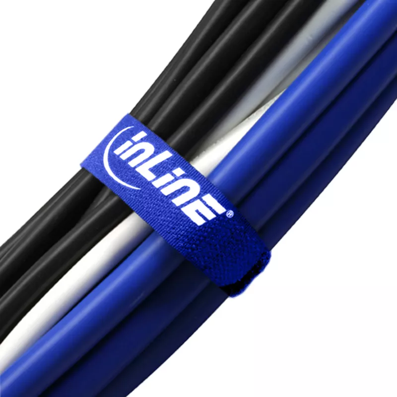 InLine kabeļu siksniņas Velcro 20 x 400 mm 10 gab. zilas