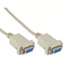 Nullmodema kabelis InLine 9-pin sievišķais/sievišķais, skrūvējams, 2m, bēšs