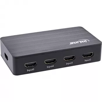 InLine HDMI slēdzis 5 porti 4K2K@60Hz HDCP 2.2 Melns