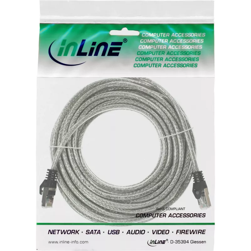 InLine SF/UTP Cat.5e patch kabelis caurspīdīgs 10 m